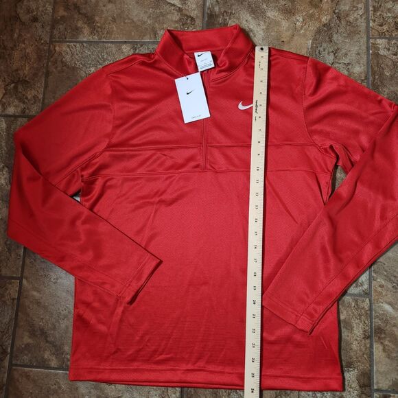 Nike Dri-Fit Golf Shirt – Men’s Small, Red, 1/4 Zip Long Sleeve, Unworn - Picture 5 of 10